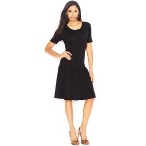 NWT Betsey Johnson Black Drop Waist Sweater Dress